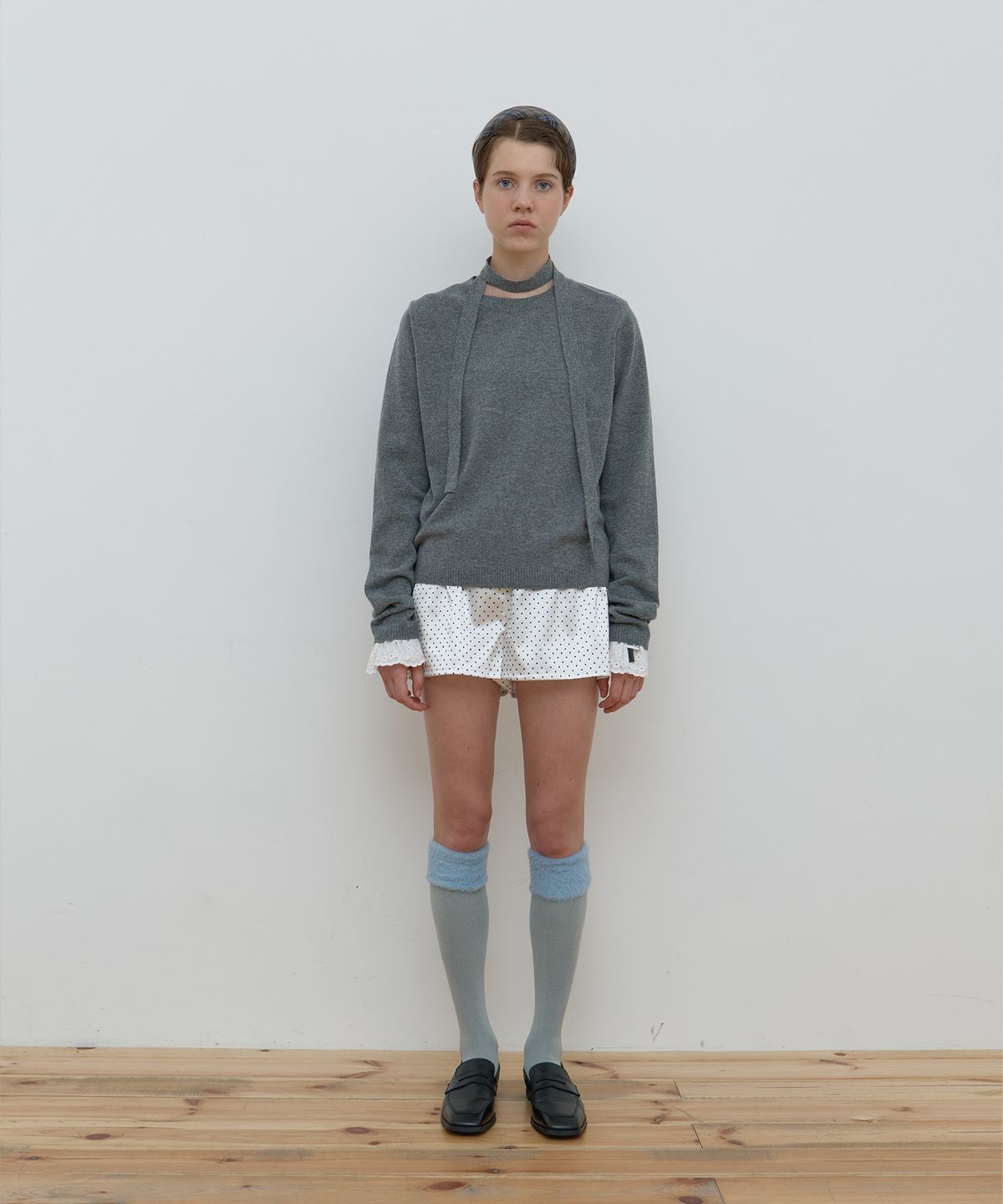마조네(MA JOURNEE) DOT TRUNK SHORTS_WHITE