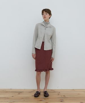 FRILL MIDI SKIRT_RED