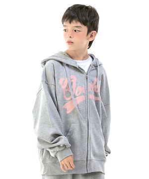 D30 리본 후드집업 (그레이)