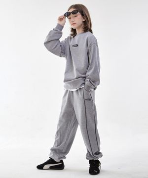 [SET] D43 스티치 맨투맨 셋업 (그레이)