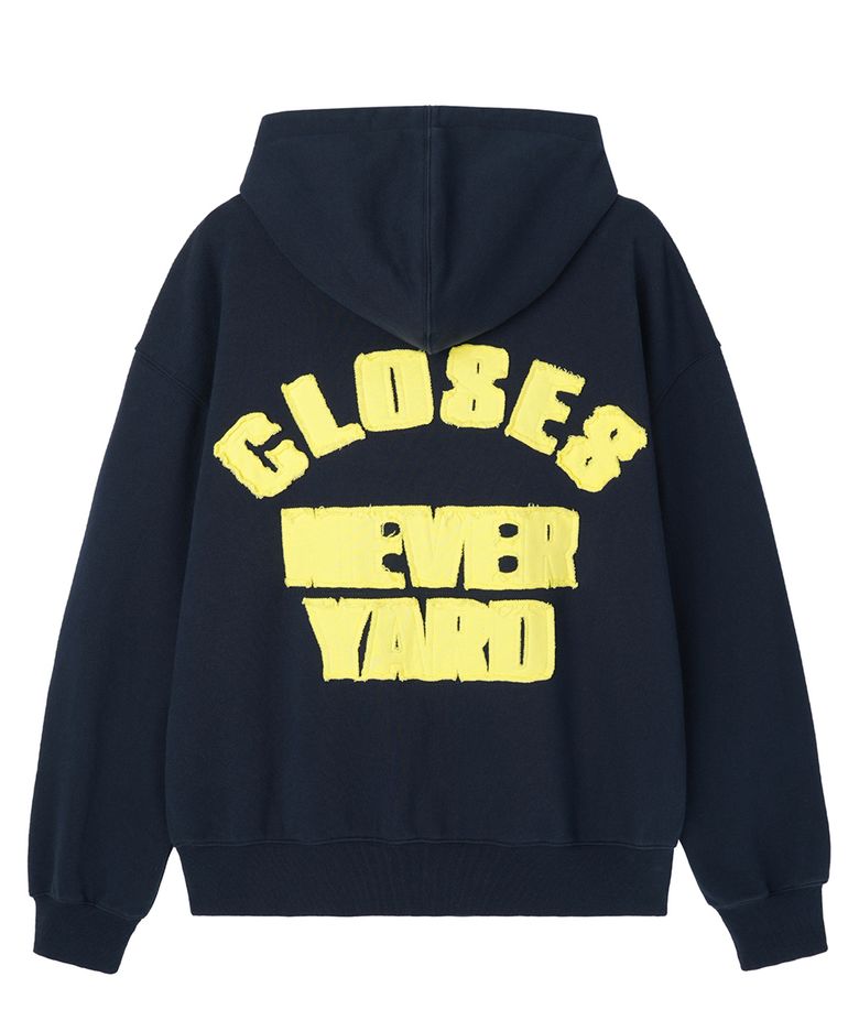 CUTOUT PATCH HOODIE - NAVY