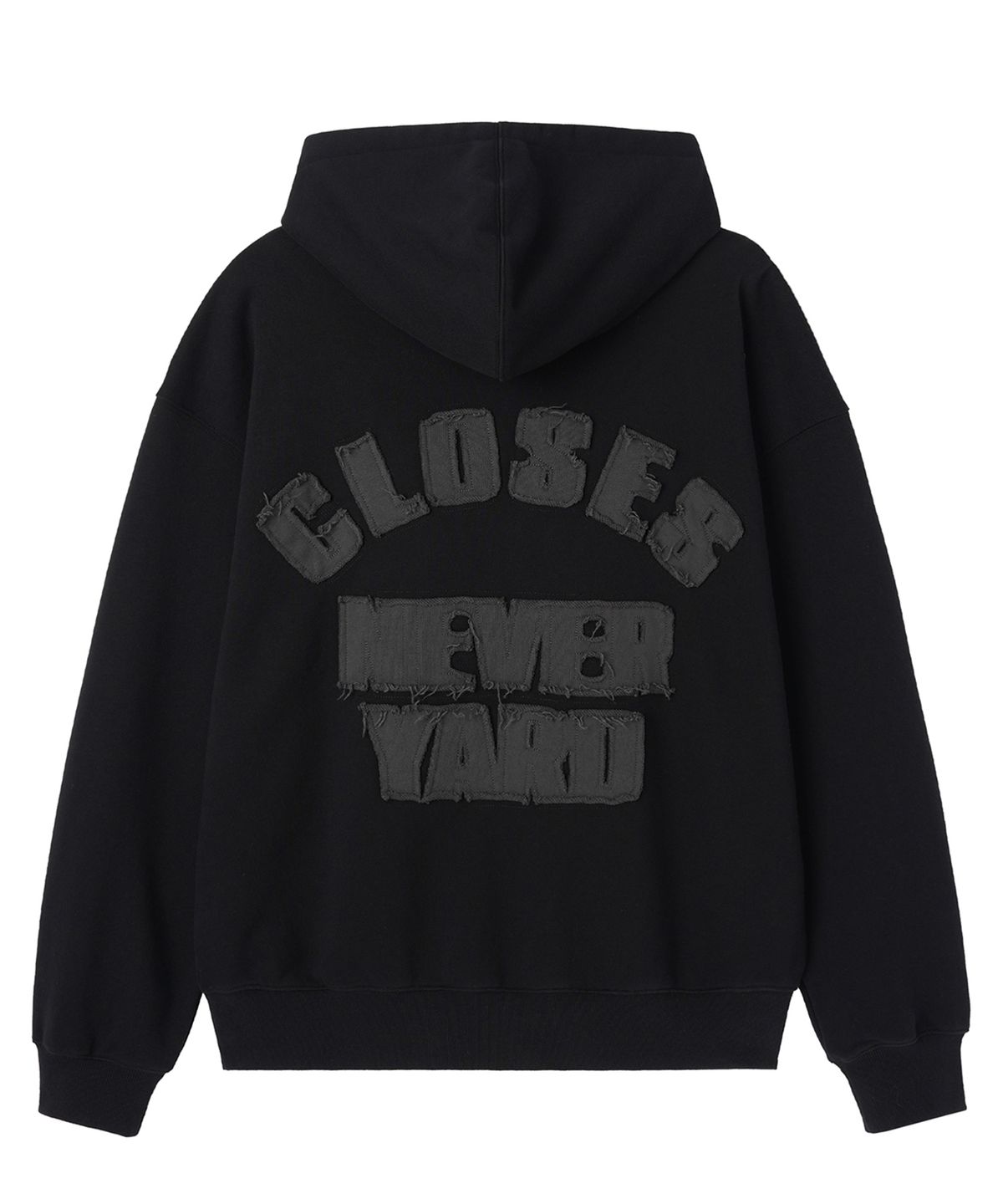오픈야드(오와이)(OPENYARD(OY)) CUTOUT PATCH HOODIE - BLACK