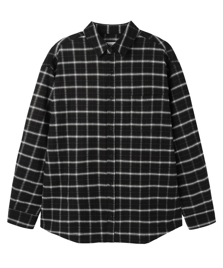 HEAVY CHECK SHIRT - BLACK
