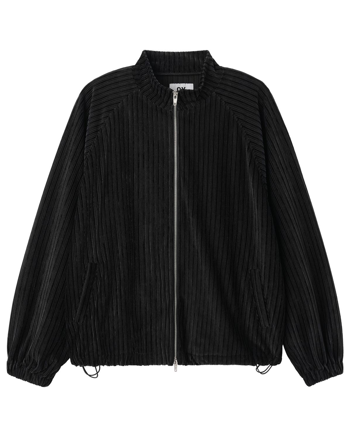 오픈야드(오와이)(OPENYARD(OY)) STRIPED VELOUR ZIP UP JACKET - BLACK