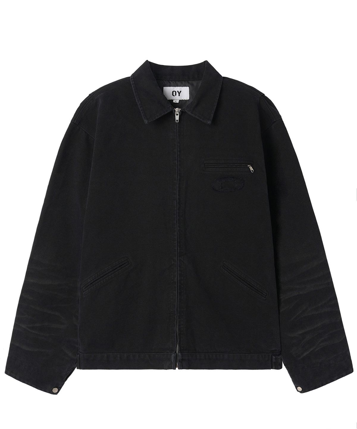 오픈야드(오와이)(OPENYARD(OY)) WASHED PATCH WORK JACKET - BLACK