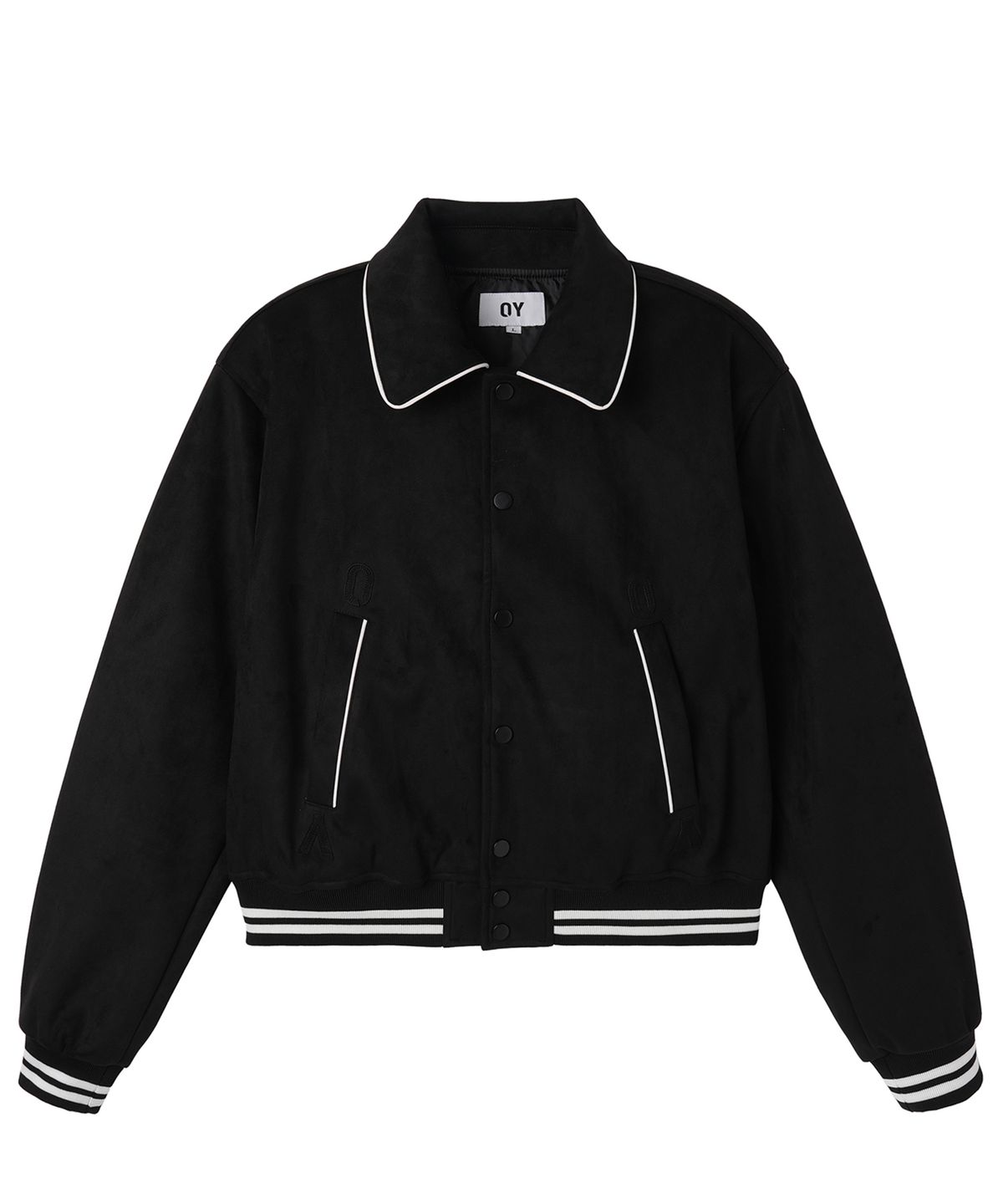 오픈야드(오와이)(OPENYARD(OY)) FAUX SUEDE CROP JACKET - BLACK