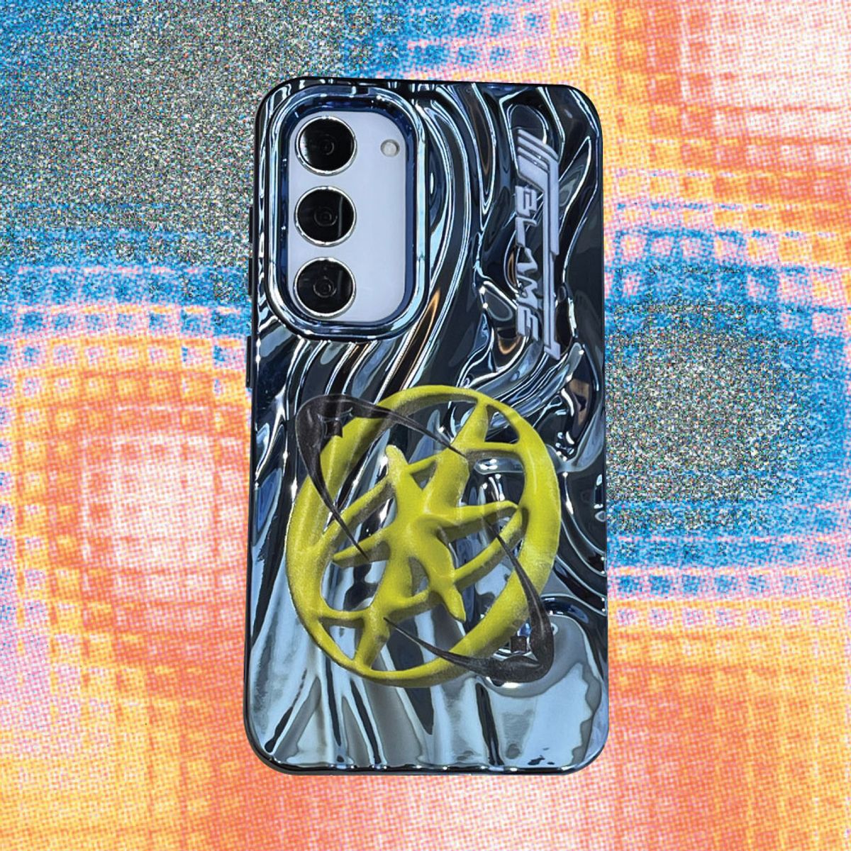 블레임 스튜디오(BLAMESTUDIO) Galaxy Metallic Navy Blue 3D Logo Case