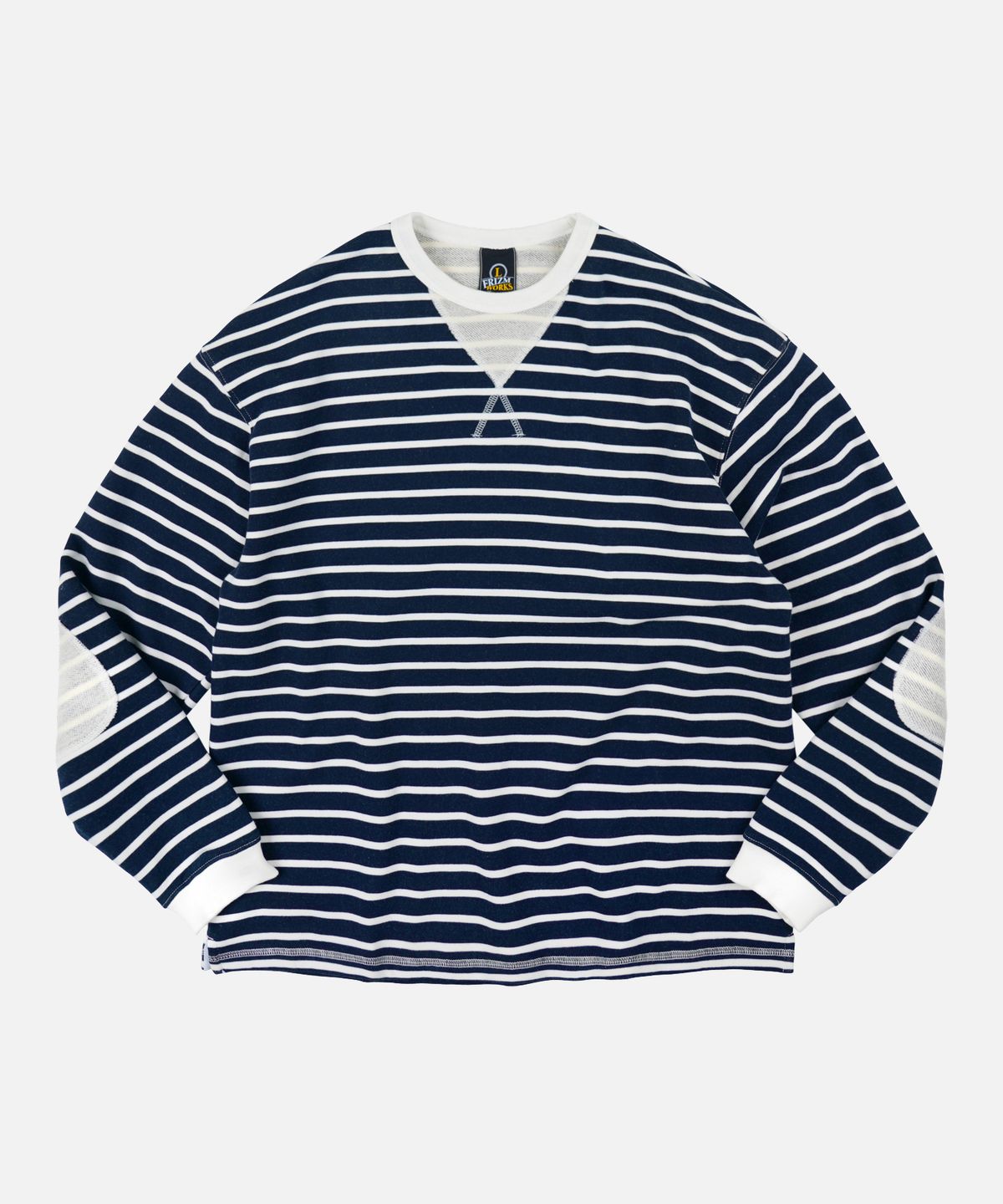 프리즘웍스(FRIZMWORKS) LOOP PATCH STRIPE TEE _ NAVY