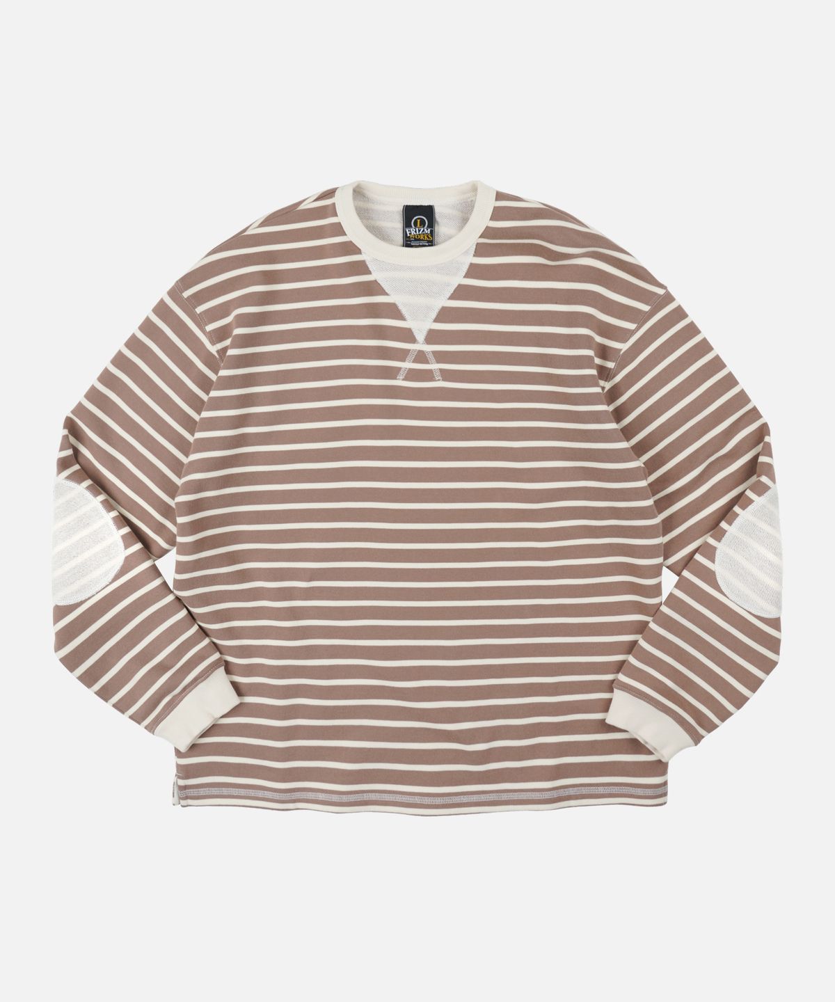프리즘웍스(FRIZMWORKS) LOOP PATCH STRIPE TEE _ MOCHA