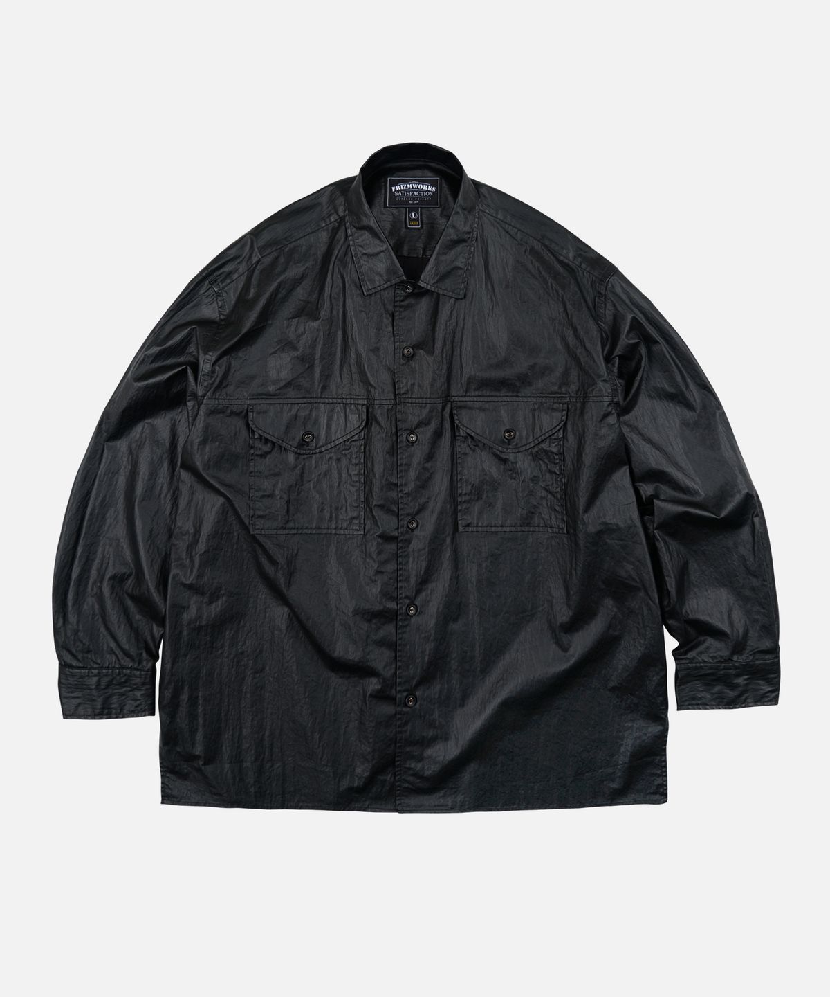 프리즘웍스(FRIZMWORKS) COATED WORK SHIRT JACKET _ BLACK