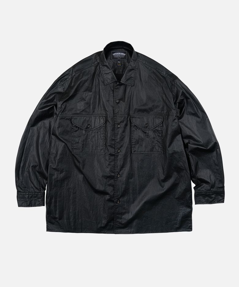 COATED WORK SHIRT JACKET _ BLACK