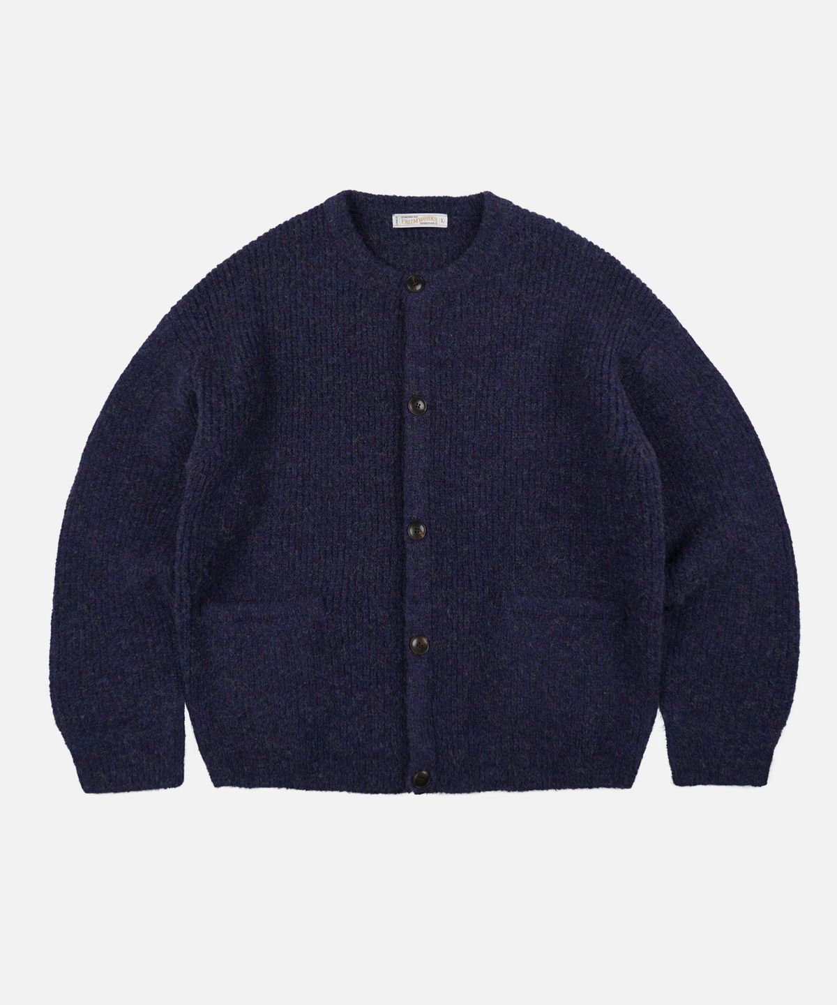 프리즘웍스(FRIZMWORKS) BRUSHED WOOL ROUND CARDIGAN _ PURPLE