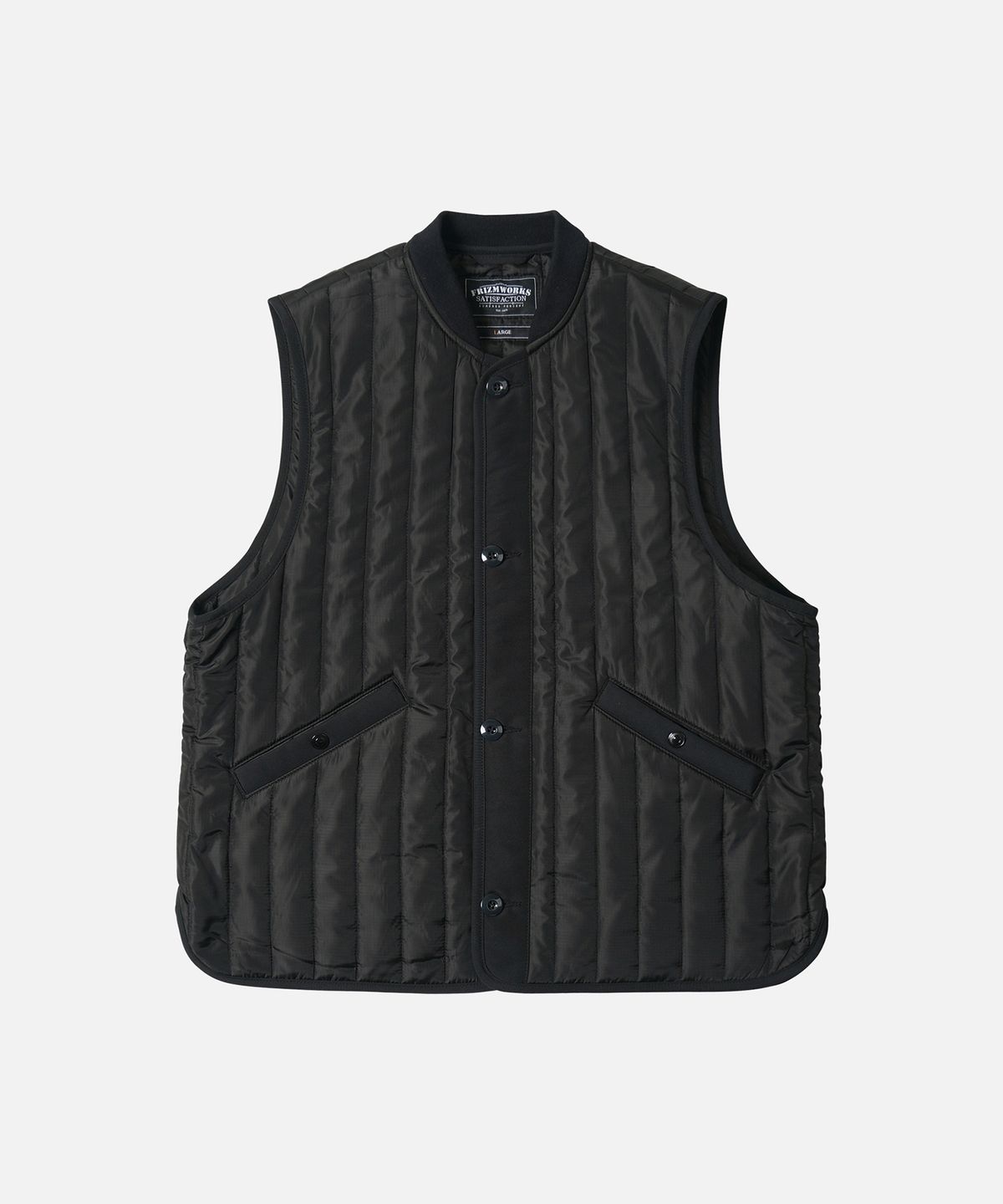 프리즘웍스(FRIZMWORKS) STRIPE QUILTED MIL LINER VEST _ BLACK
