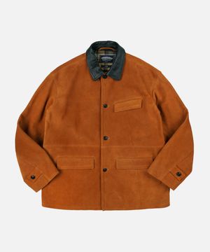 SUEDE FRENCH CAR COAT _ CAMEL