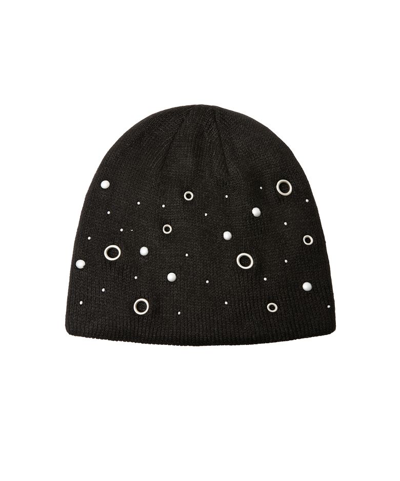 eyelet beanie (black)