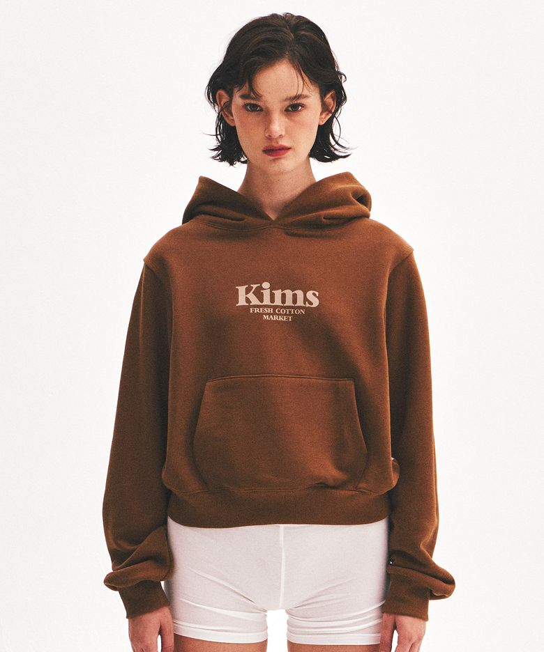 (Unisex) Kims Bam Logo Hoodie Brown