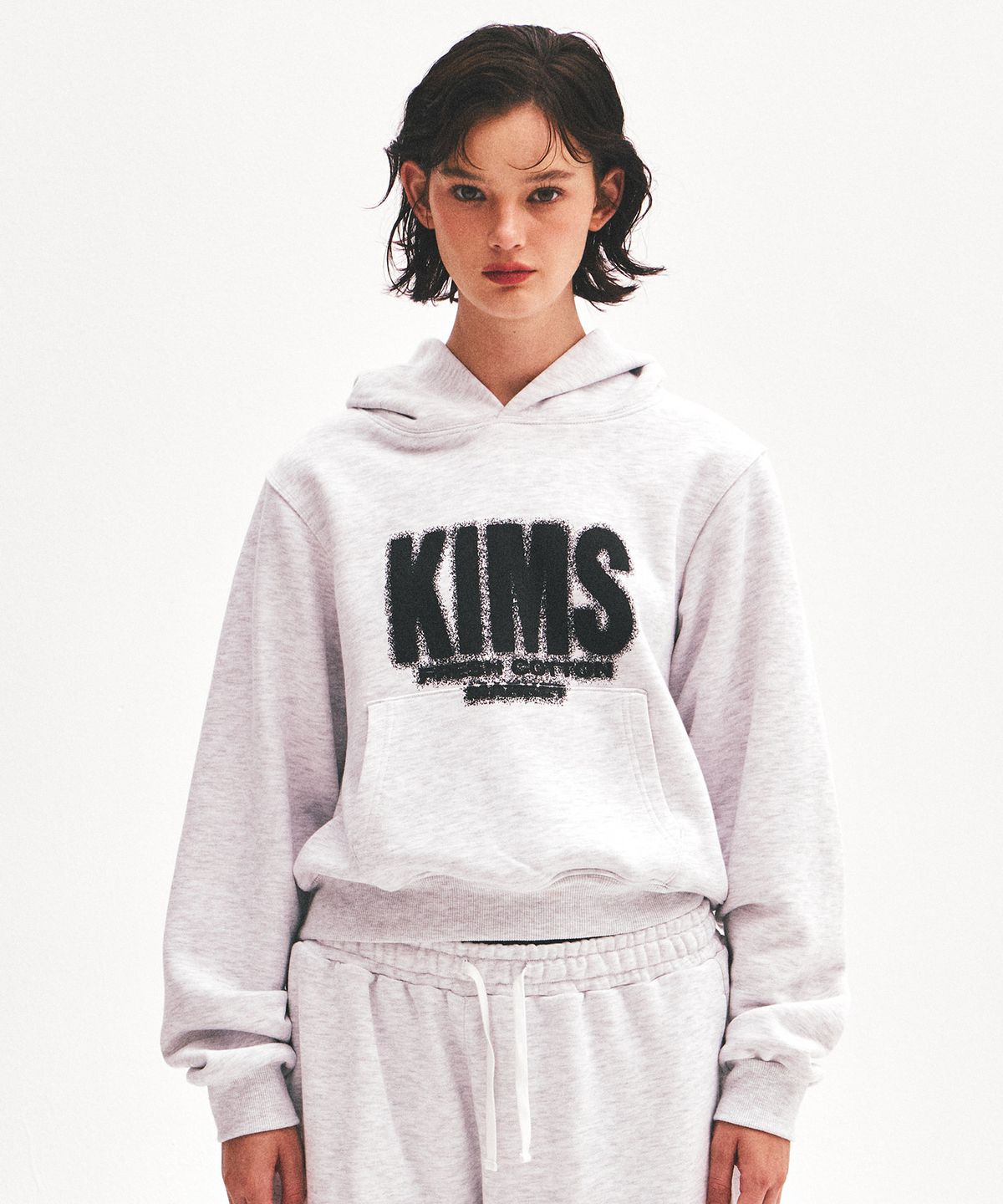 킴스 프레시 코튼 마켓(KIMS FRESH COTTON MARKET) Hazy Elve Logo Hoodie Grey