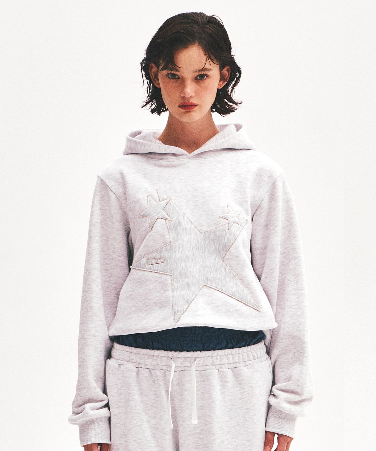 킴스 프레시 코튼 마켓(KIMS FRESH COTTON MARKET) Three Single Star Hoodie Grey