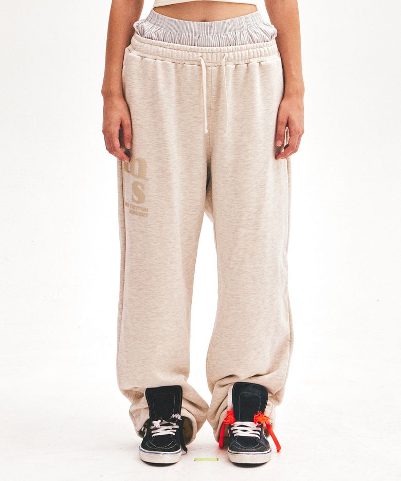 Messy Alpha Logo Sweatpants Oatmeal