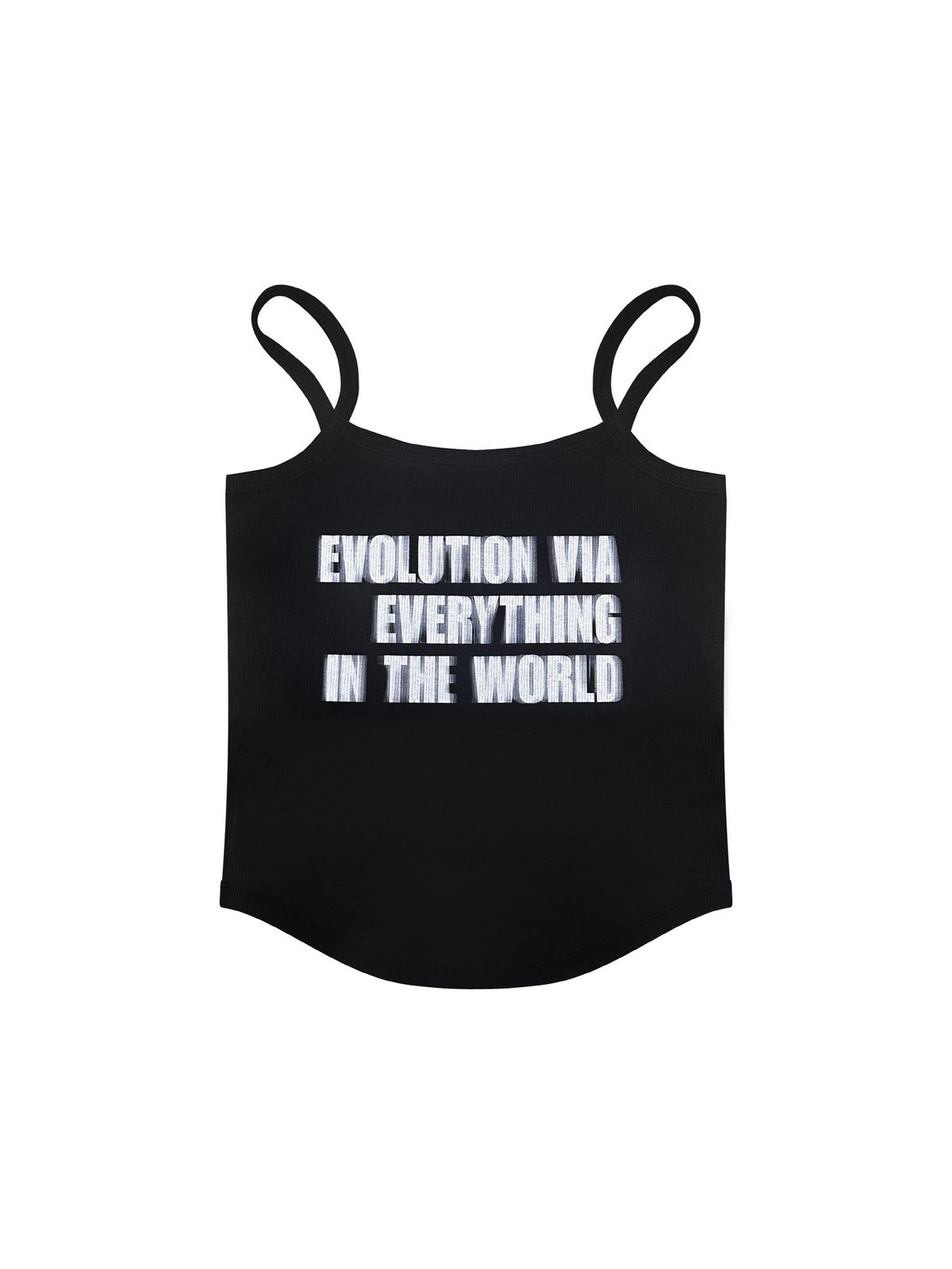 이브인더월드(EVEINTHEWORLD) (W) HAZY STRAP TANK TOP BLACK