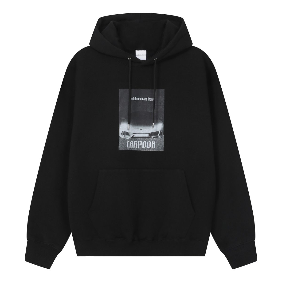 이브인더월드(EVEINTHEWORLD) CARPOOR HOODIE BLACK