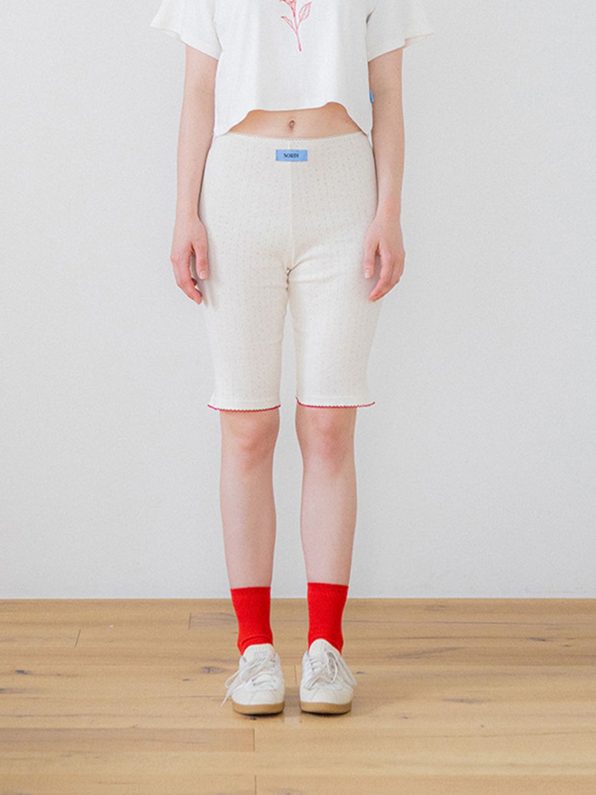 소르디(SORDI) Punching Capri Pants_cream