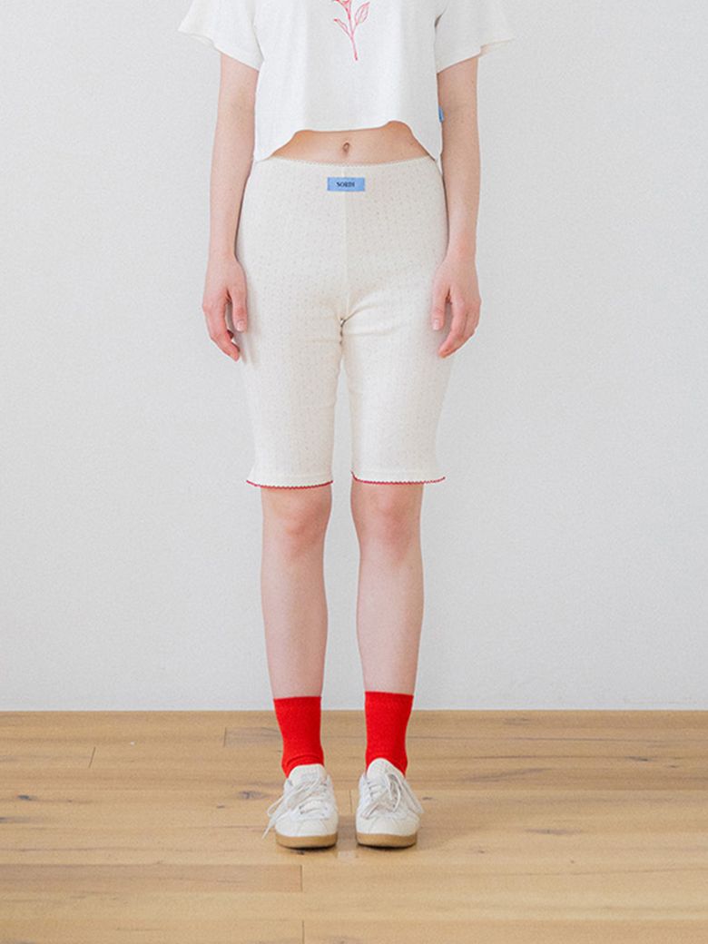 Punching Capri Pants_cream