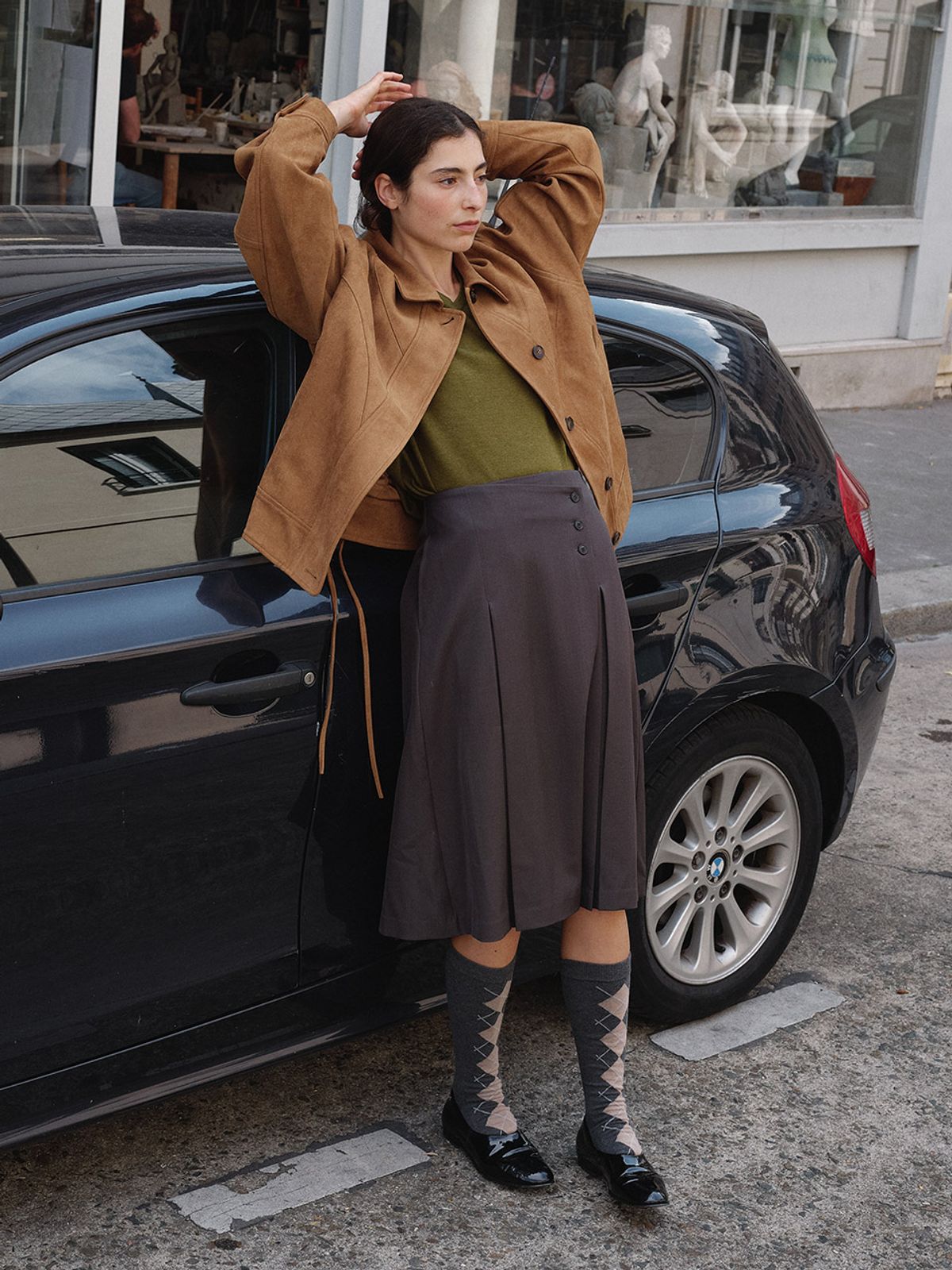 헌치(HUNCH) Unbalanced Wrap Skirt (2color)