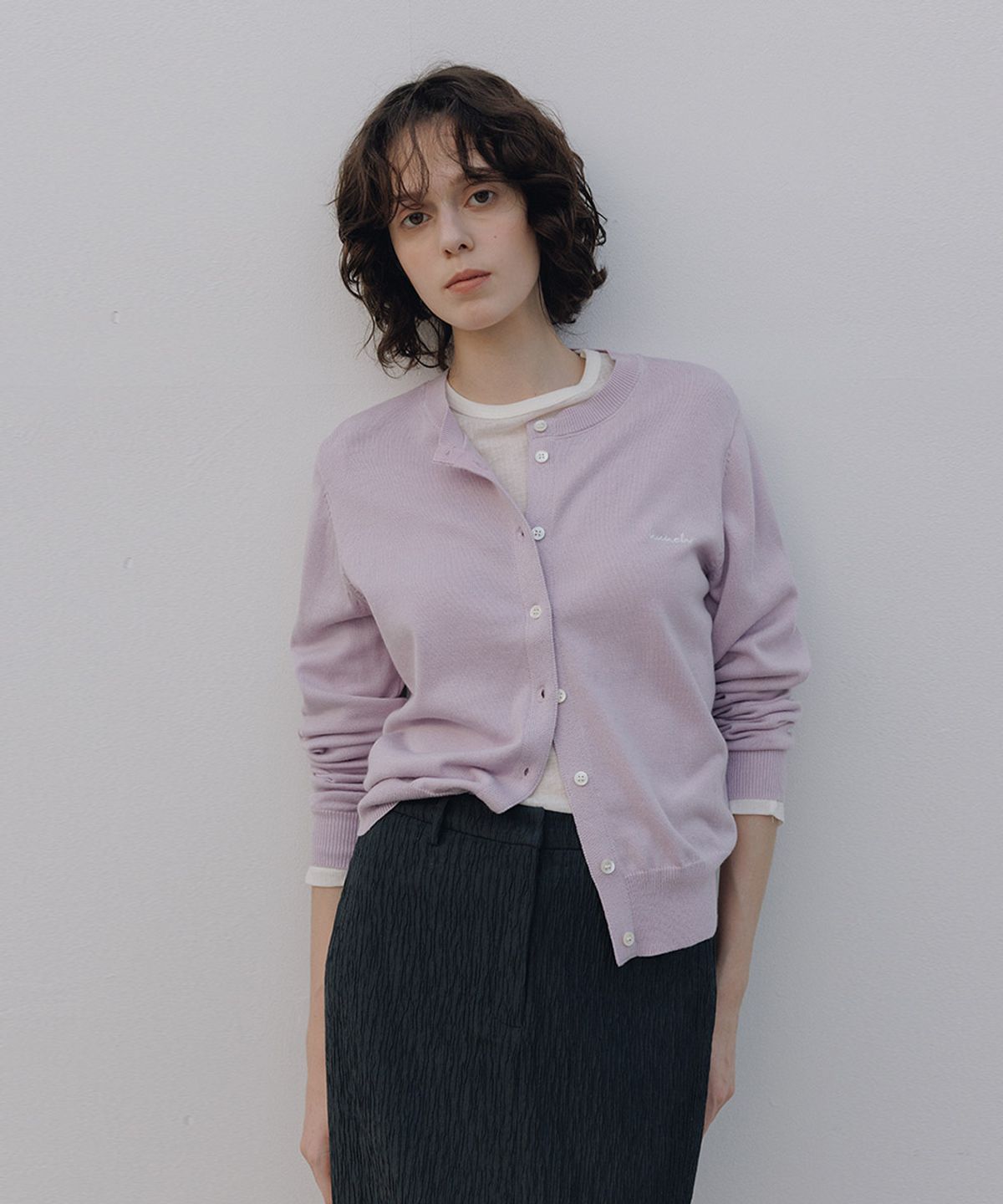 헌치(HUNCH) Basic Round-Neck Cardigan (3color)