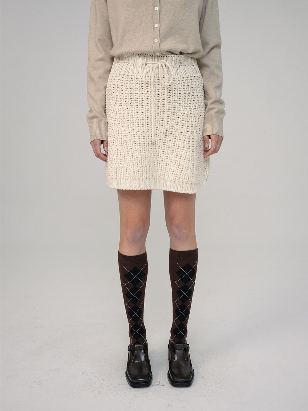 헌치(HUNCH) Bold Knit Skirt (2color)