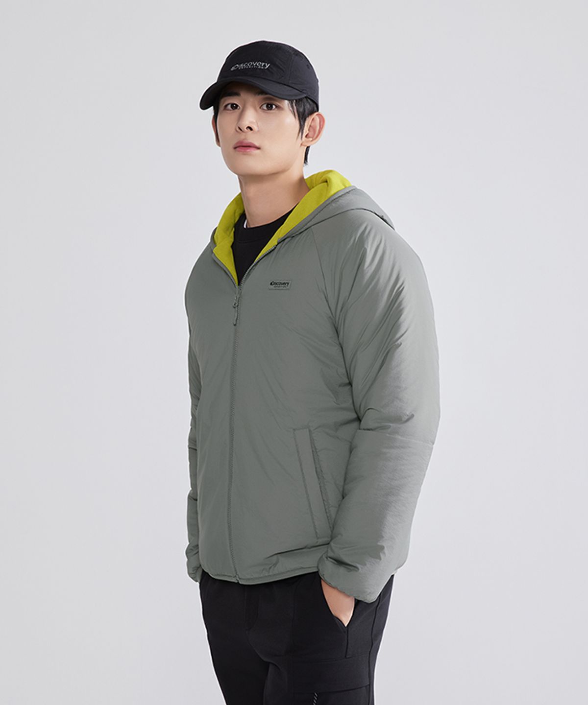 디스커버리 익스페디션(DISCOVERY EXPEDITION) 남성 그리드 리버시블 자켓 (L/OLIVE)