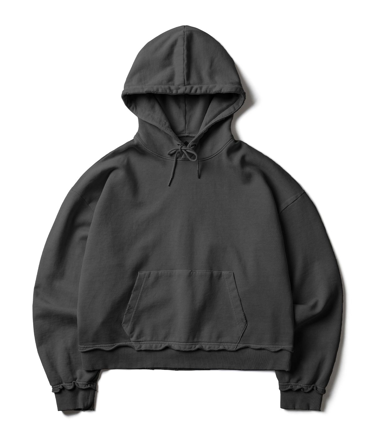 에스파이(ESFAI) VTG CROP HOODIE (CHARCOAL)