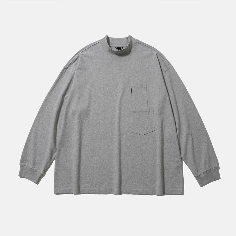 [AW25] BAGGY MOCKNECK L/S TEE / HEATHER GRAY