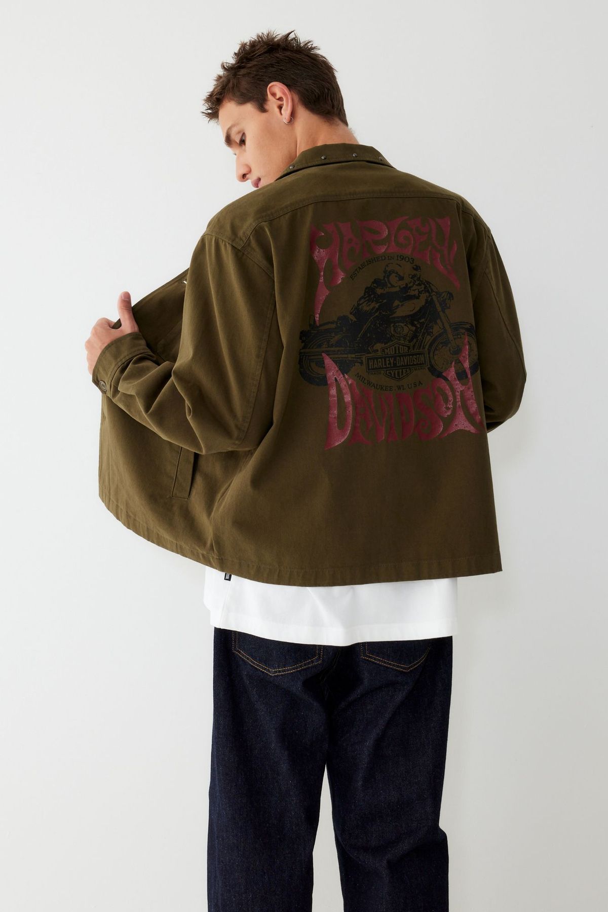 할리데이비슨 컬렉션스®(HARLEY-DAVIDSON COLLECTIONS®) 라이더 프린팅 셔츠 카키_카키 HH15310001