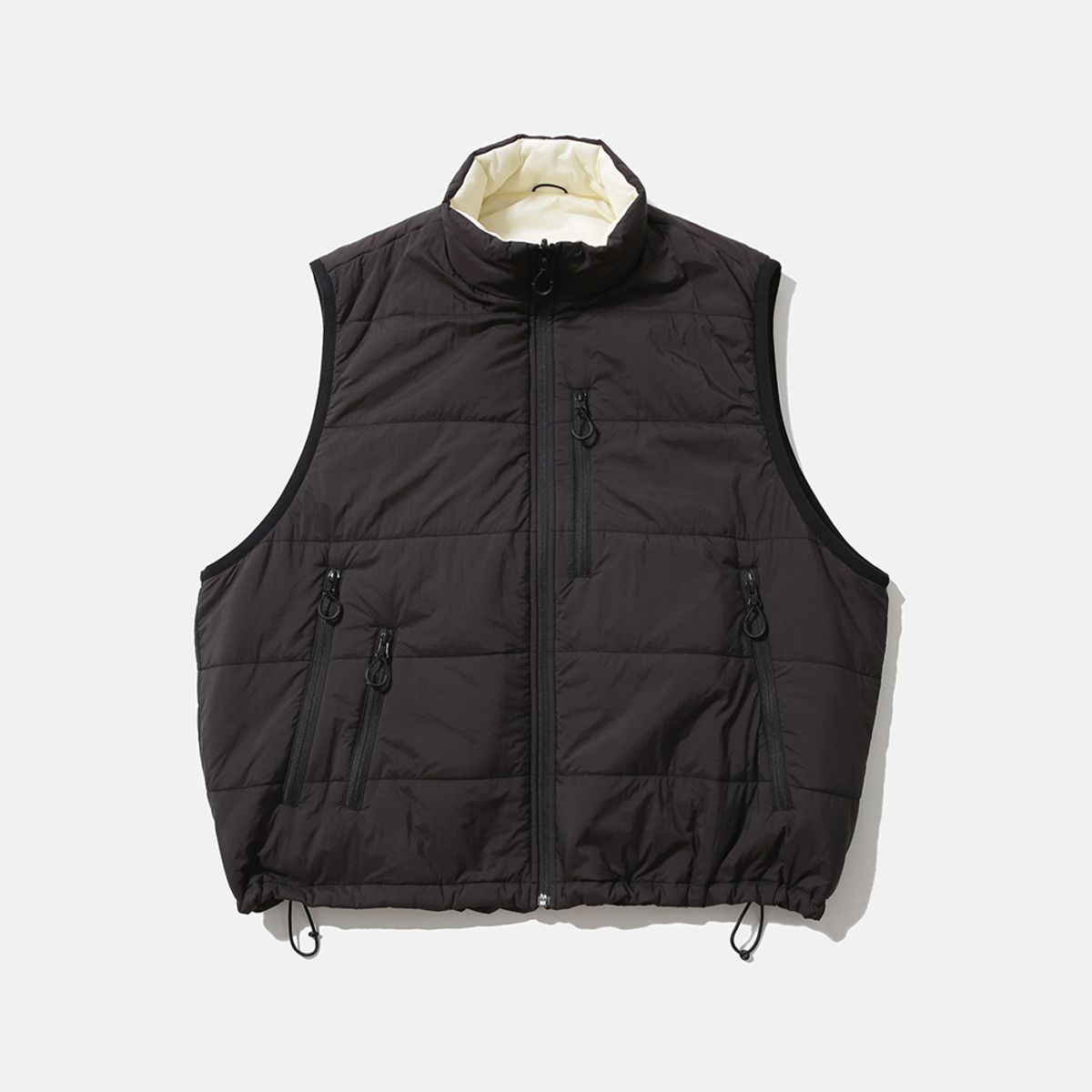 모이프(MOIF) [AW25] REVERSIBLE PUFF VEST / BLACK/ECRU