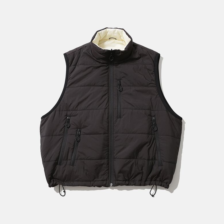 [AW25] REVERSIBLE PUFF VEST / BLACK/ECRU