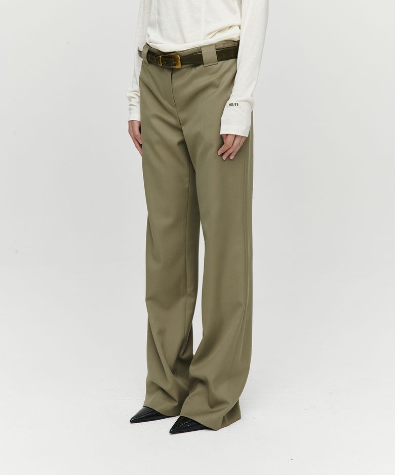 WOOL SLIM PANTS (BEIGE)