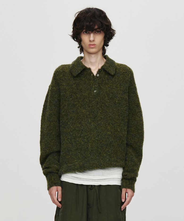 HET MOHAIR POLO KNIT (KHAKI)