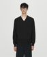 CASHMERE WOOL V NECK KNIT (BLACK)
