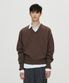 CASHMERE WOOL V NECK KNIT (BROWN)