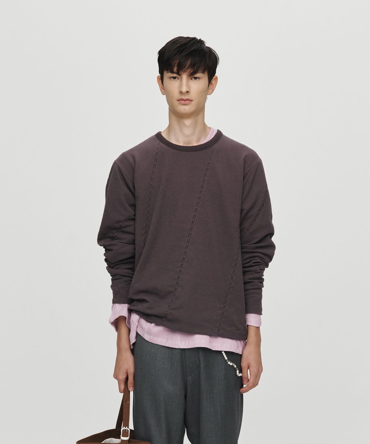 호이테(HEUTE) TEXTURED RACING T-SHIRT (RED BEAN)