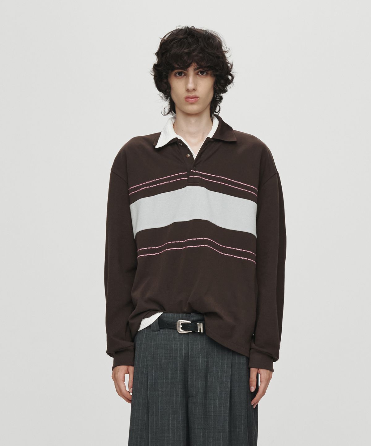 호이테(HEUTE) HET TRACK STRIPE POLO (BROWN)