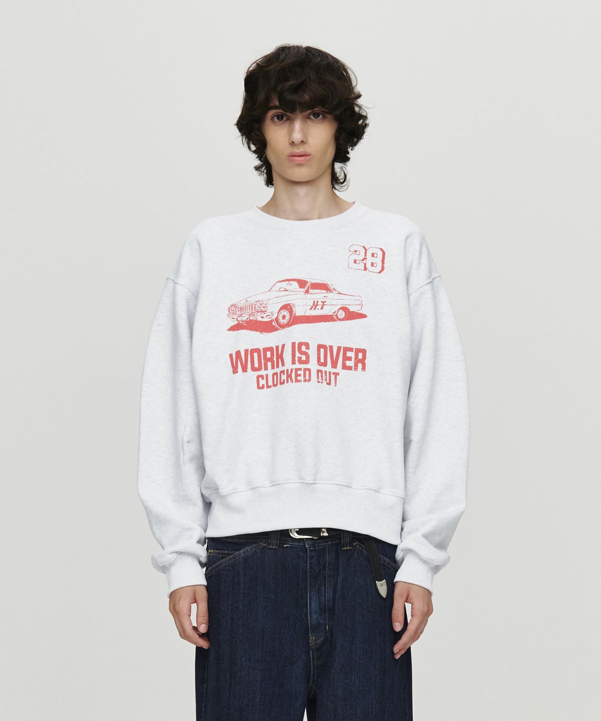 호이테(HEUTE) HET CLOSED OUT CAR SWEATSHIRT (M/GREY)