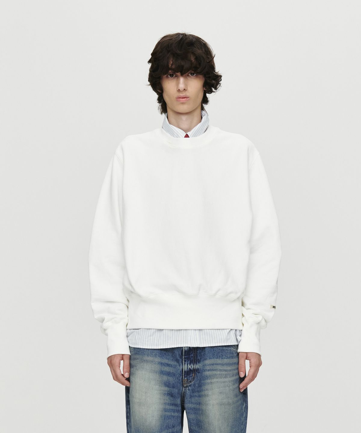 호이테(HEUTE) FITTED SLIM SWEATSHIRT (WHITE)