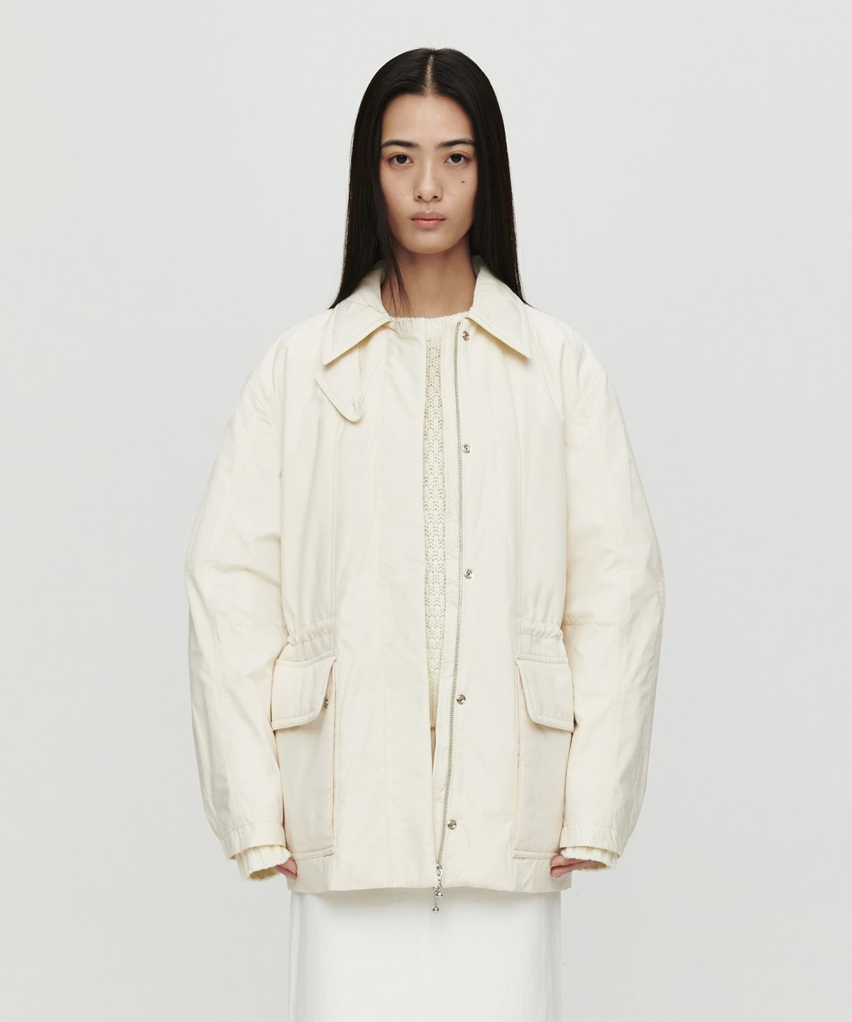 호이테(HEUTE) SNOW PADDED FIELD JACKET (CREAM)