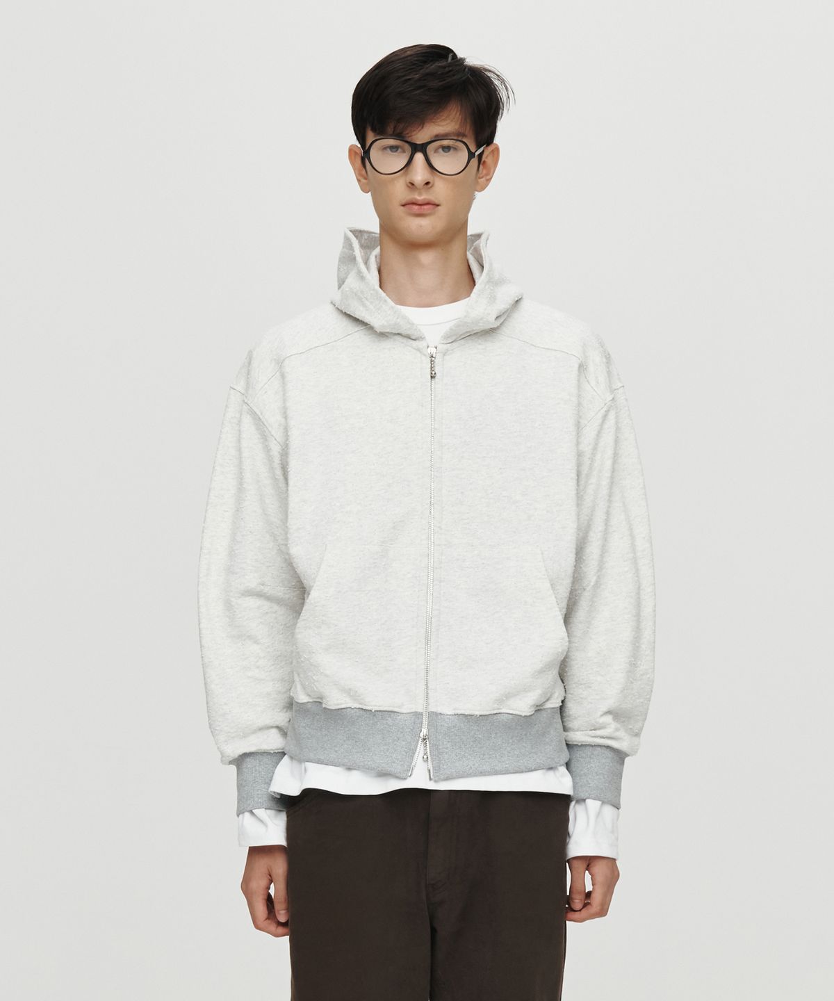 호이테(HEUTE) HET SIGNATURE VINTAGE HOODIE ZIP-UP (M/GREY)