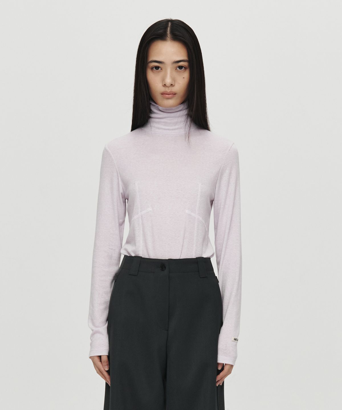호이테(HEUTE) WOOL LINE TURTLENECK (LIGHT PINK)