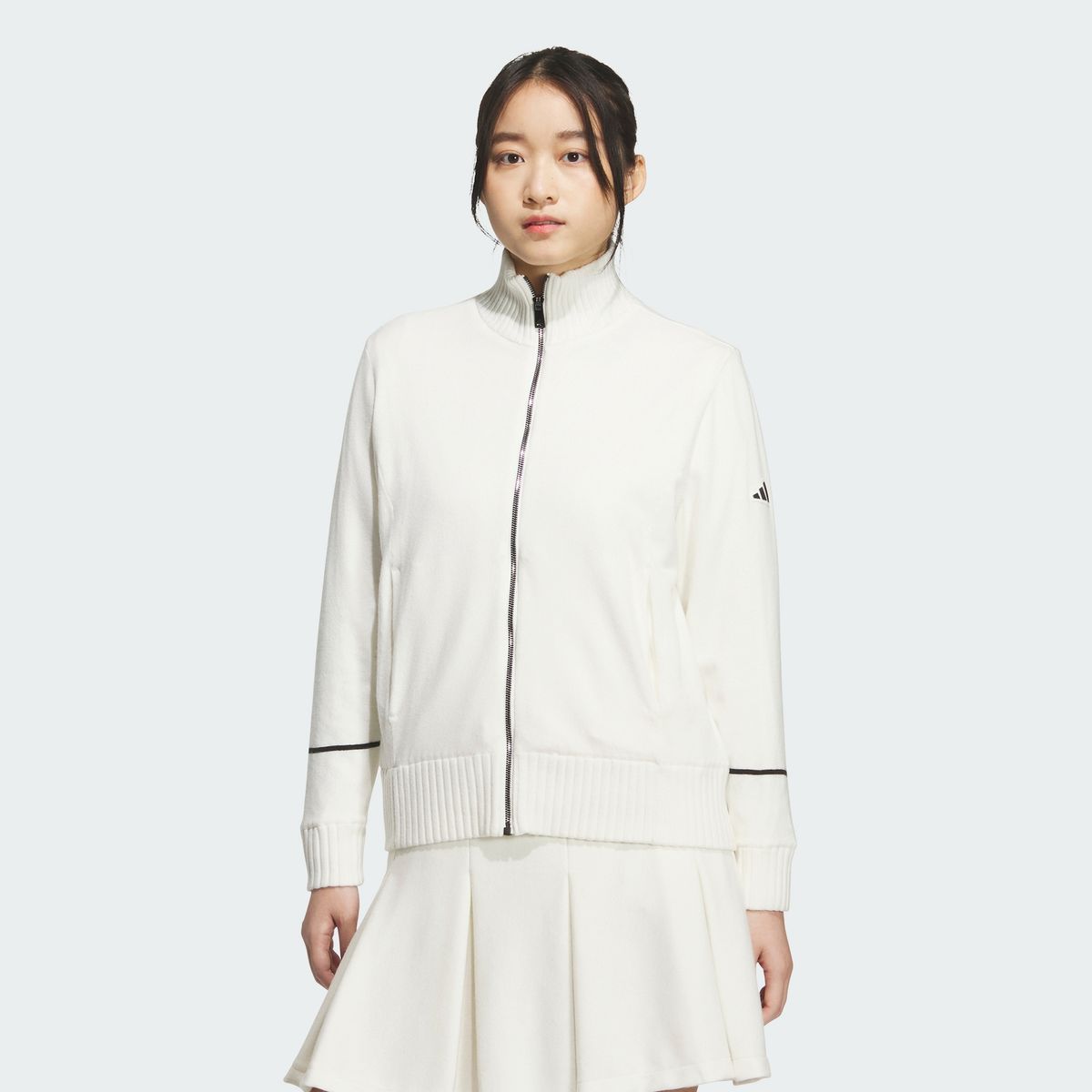 아디다스 골프(ADIDAS GOLF) 방풍 안감 전장 지퍼 니트 스웨터 JM7131