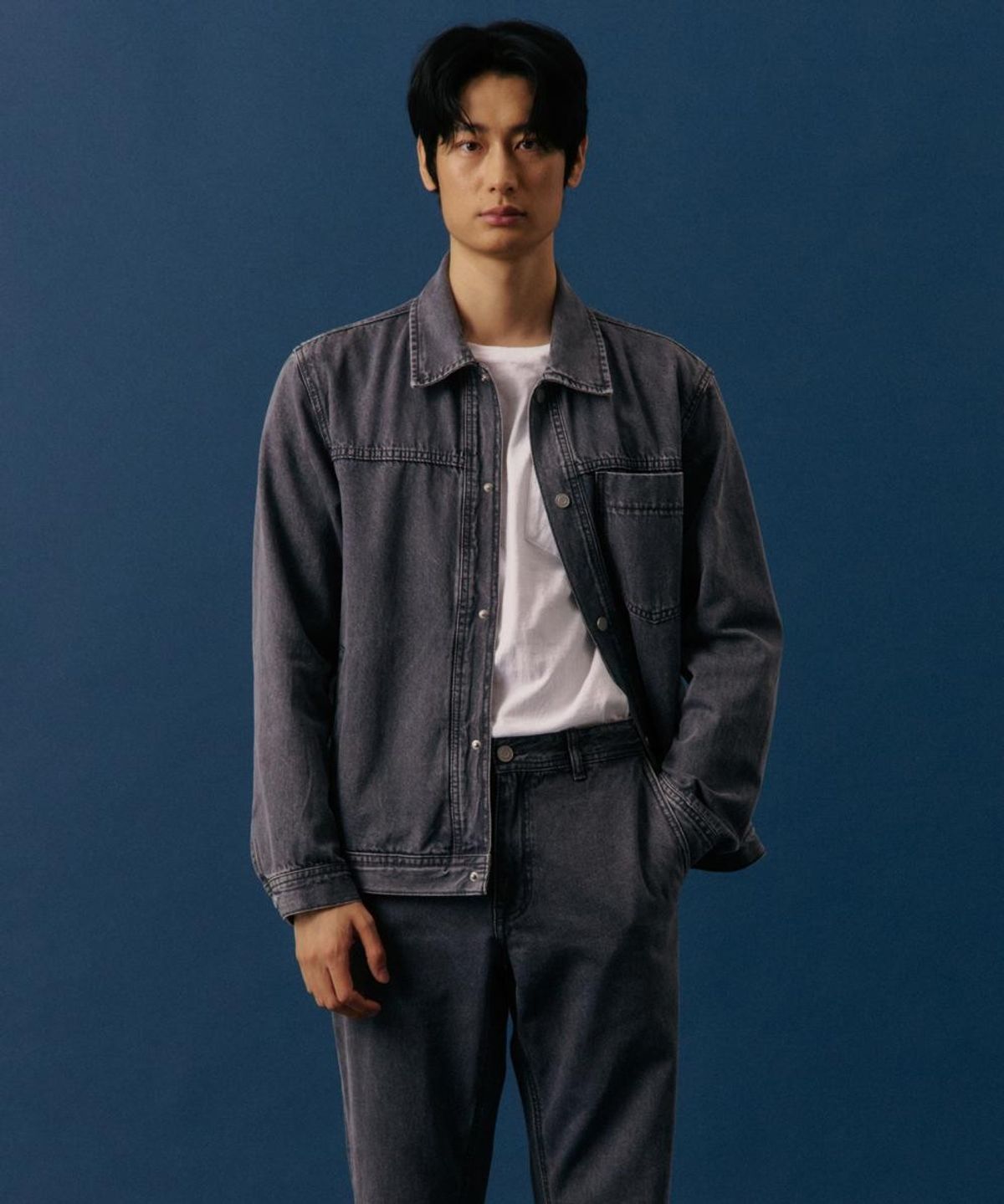 노티그(NOTIG) 데님 자켓 (SET-UP) 그레이_OLA1JKUF101G1