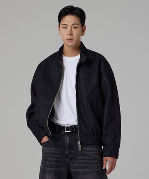 크롭 투웨이 더티 워싱 블루종 블랙